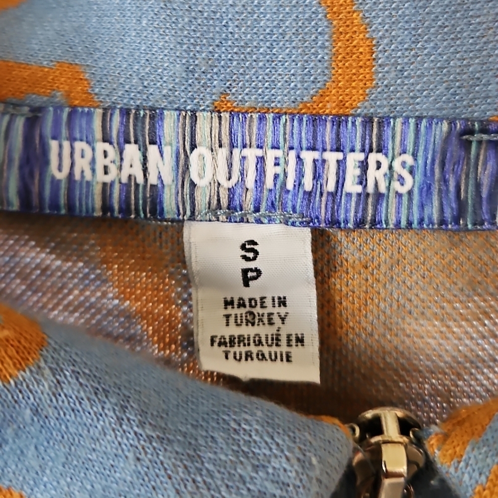 Urban Outfitters Arla Blue Orange Floral Zip Front Collared Mini Dress Size Sm - Picture 5 of 7